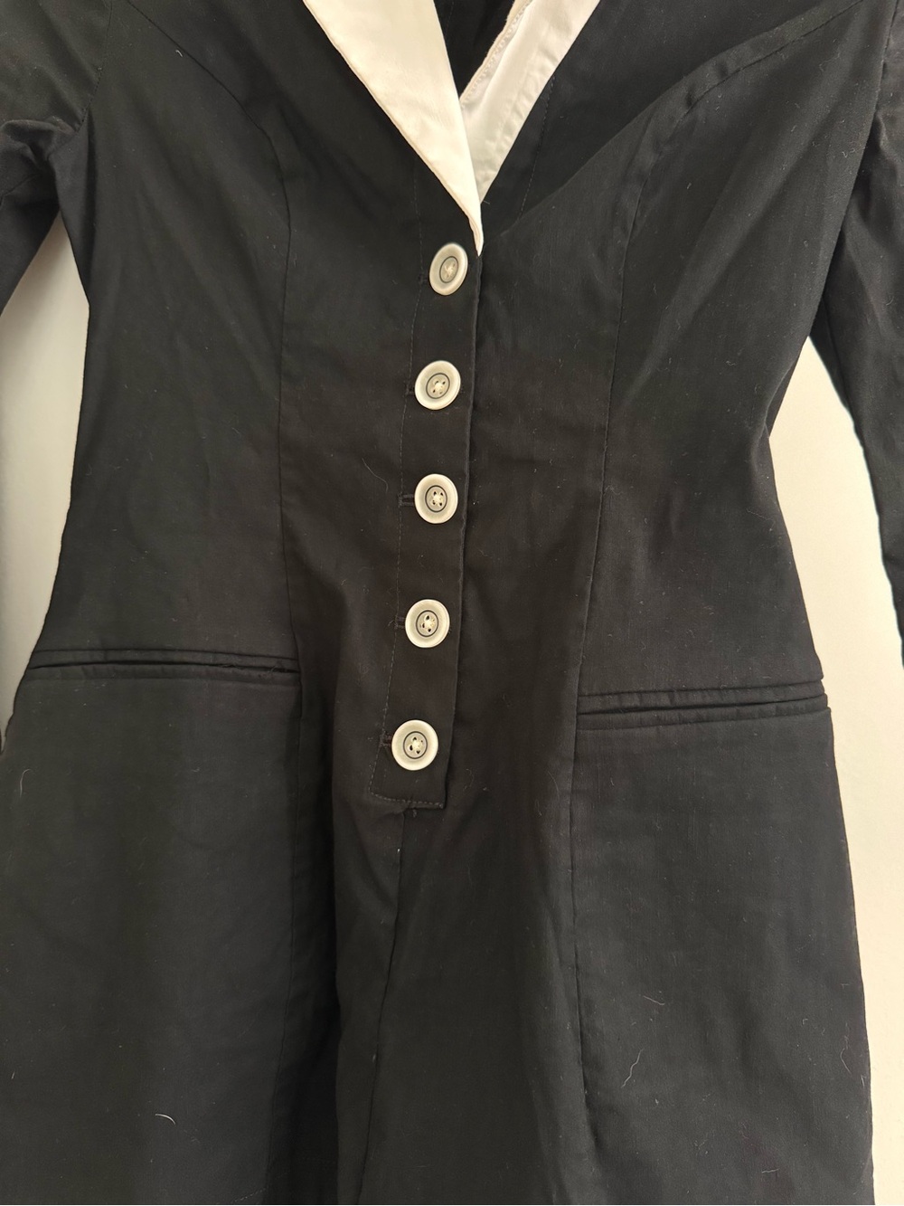 Anthropologie Maeve Long-Sleeve Tuxedo Micro Playsuit - Picture 7 of 8